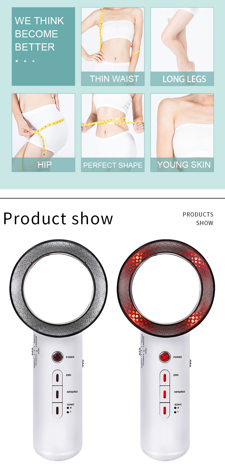 New Home Ultrasonic slimming instrument EMS Infrared Body Massager Fat Burner body beauty instrument