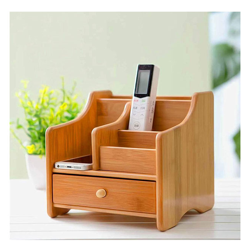 Functional Style Bamboo Makeup Storage With Drawers for Office and Jewelry Supplies
