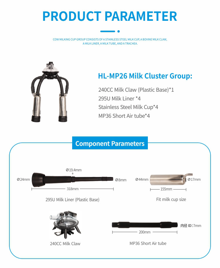 Advanced Milk Cluster Group System In Stainless Steel 201 Shell Model With 2.5 Kg Cluster Weight