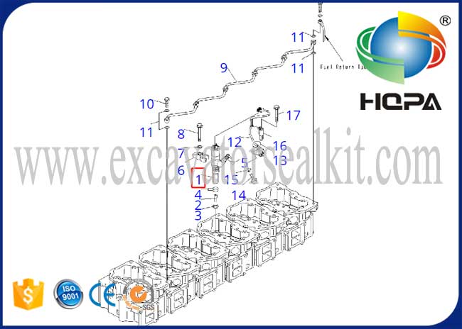 Fuel Inject 095000-1211 6156-11-3300 for PC400-7 PC450-7 Engine 6D125E