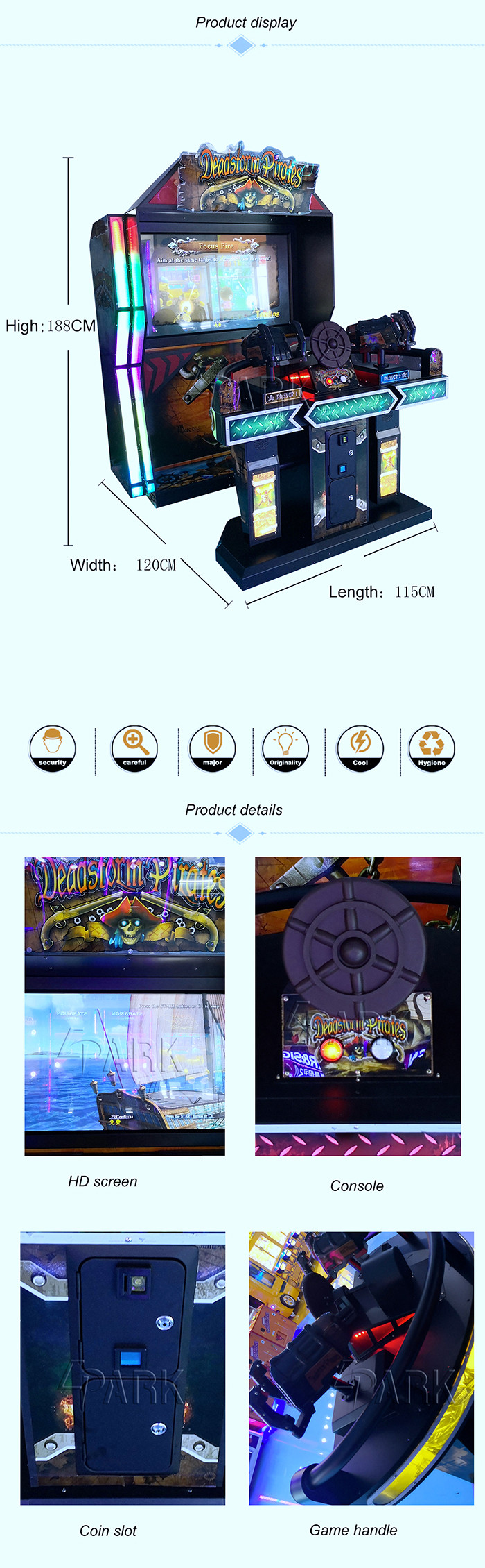 Deadstorm Pirates Coin Operated Video Game Machine For Adult 450W