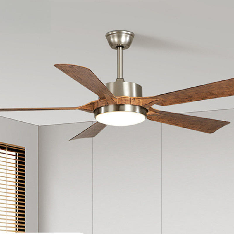  Factory Minimalist 52-inch Ceiling Fan With LED Light 5 Blades Remote Control Manufactures