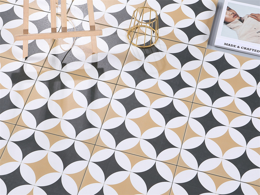 Black And Yellow 200x200mm Non-Slip Floor And Wall Ceramic Rustic Tiles And Indoor Tile For Balcony