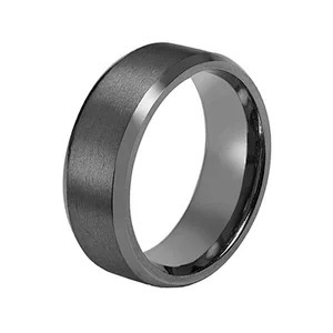 Mens Thin Line Tantalum Ring Wedding Band Finger Anillos Titanium Steel Black Rings