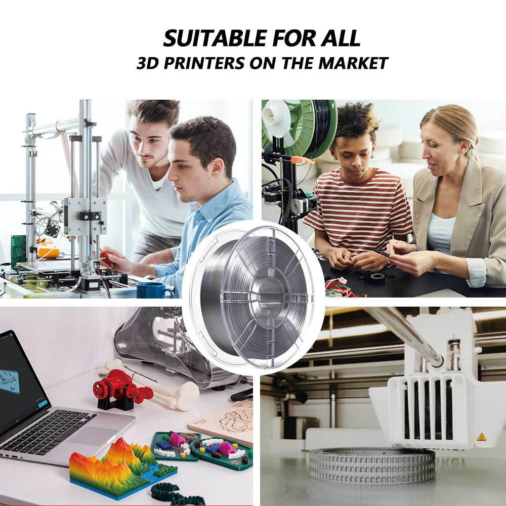 iBOSS 3D Printing Filament Silk Silver PLA+ Filament 3D Printer Toughness Enhanced PRO Direct