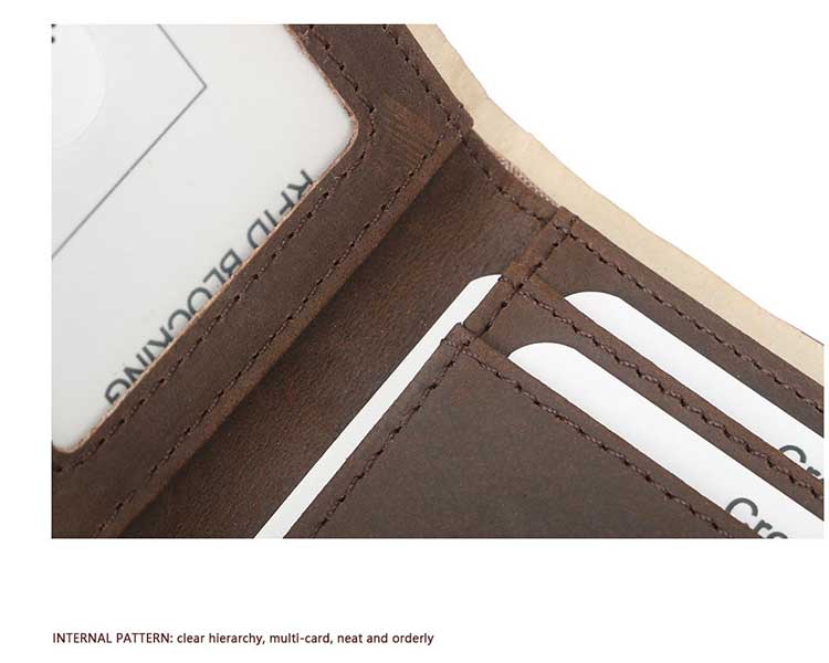 Black Coffee Credit Card Bank Cardholder with RFID Blocking and Crazy Horse Leather