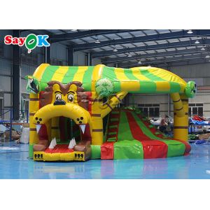 Lion Theme Tarpaulin Inflatable Bounce Slide For Backyard Public