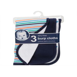 China Lightweight Newborn Baby Burping Towels Assorted Lined Terry Cloth Burp Rags on sale