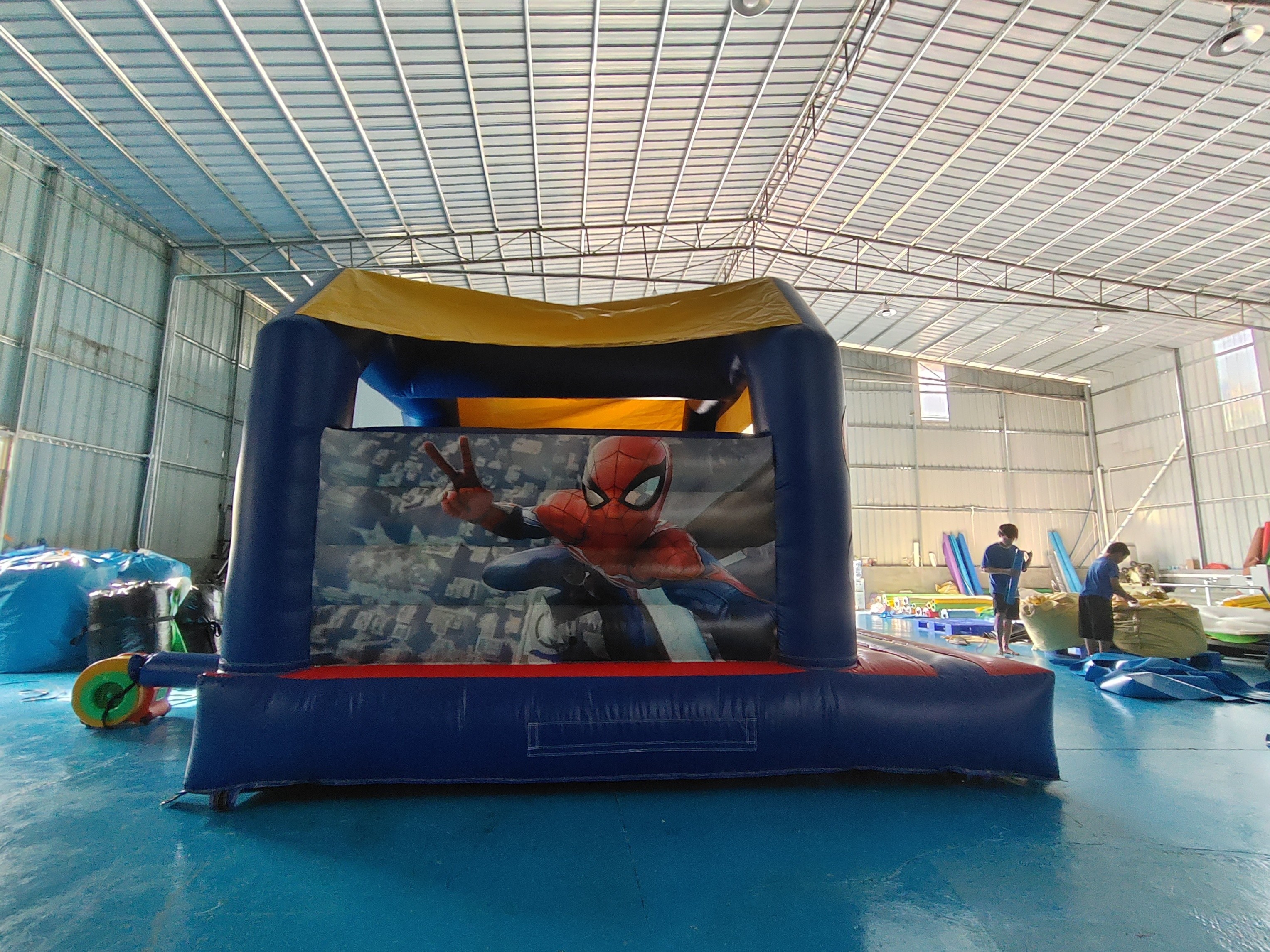 Outdoor Bounce House Inflatable Bouncer Combo With Slide Hero Spiderman Cartoon Theme