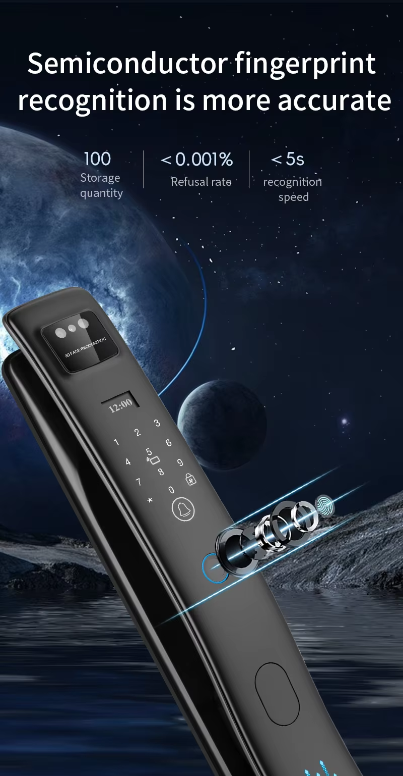 Smart Home Door Lock S958Max Fingerprint Card Code Key Video Intercom Face ID Recognition Tuya Door Lock