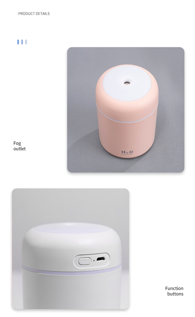 Humidificador Ultrasonic Portatil De 300 Ml Para Auto Difusores Sanitizante Humidificador