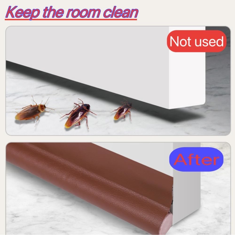 PU Leather Foam Self Adhesive Door Draft Stopper Door Bottom Seal