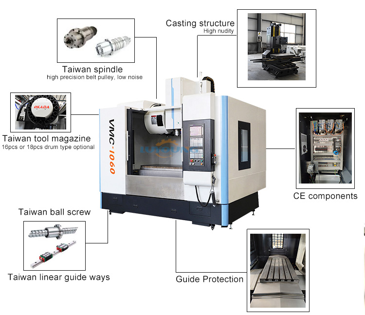 Chain Chip Conveyor VMC Machining Center VMC1270 with 3 Axes and 700mm Y Axis Travel