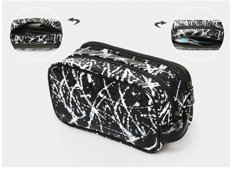 Daily Use Zipper Canvas Make Up Custom Cosmetic Bag