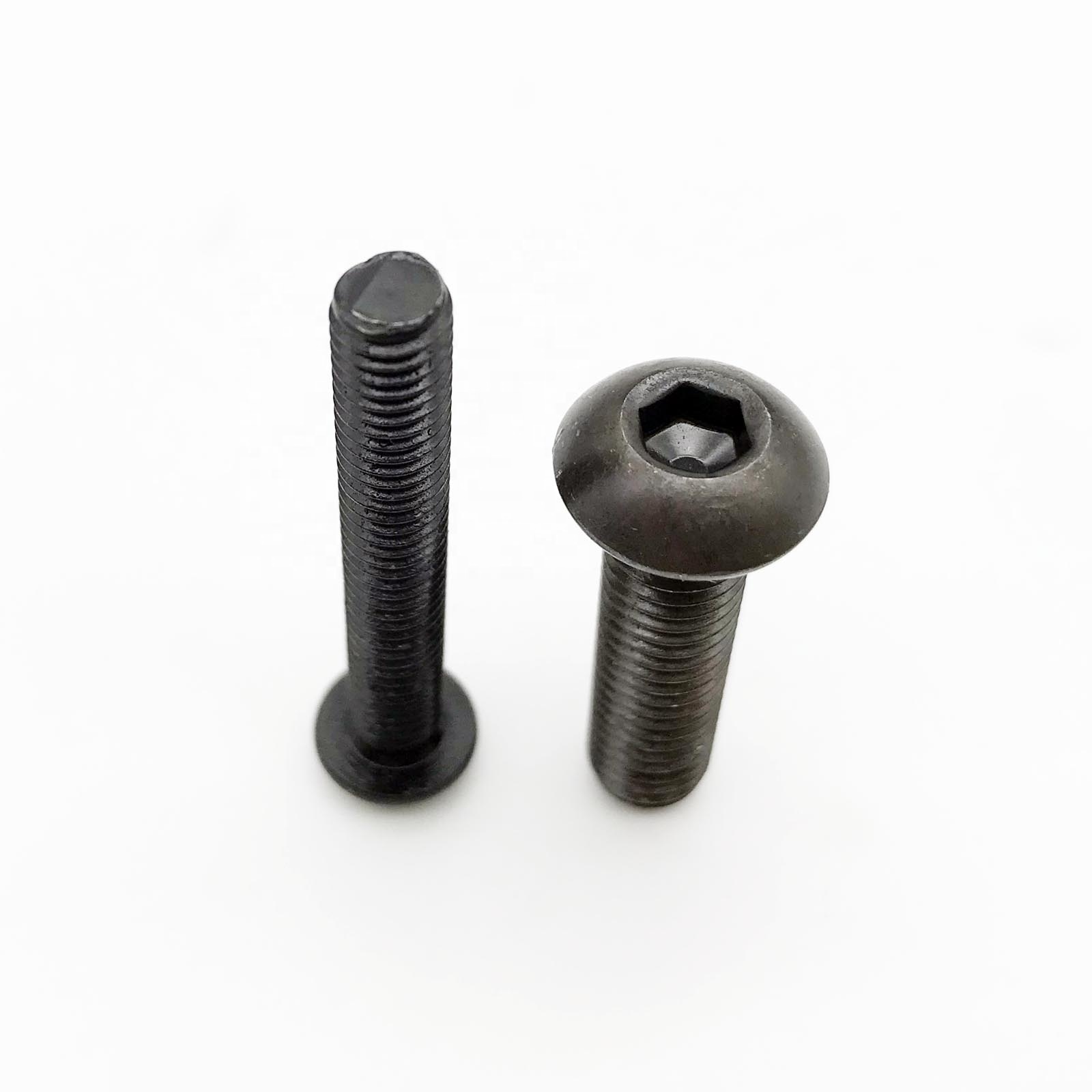 Black 304 Stainless Steel Half Round Head Hexagon Socket Bolt ISO7380 Pan Head Screw