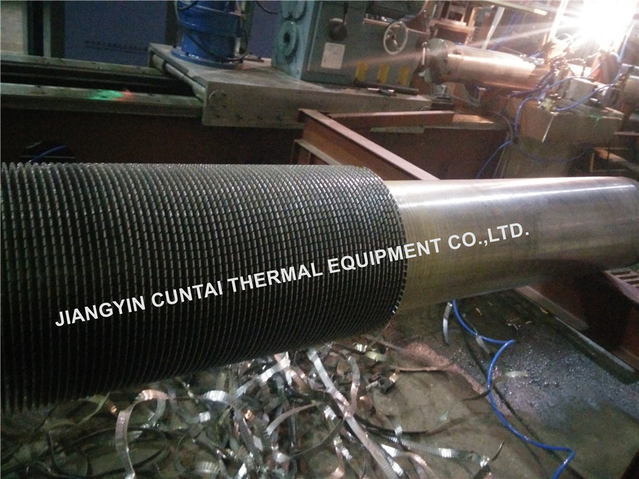 HFW Sprial Serrated Finned Tubes , TP347H Continuous Helical Welded Fin Tube