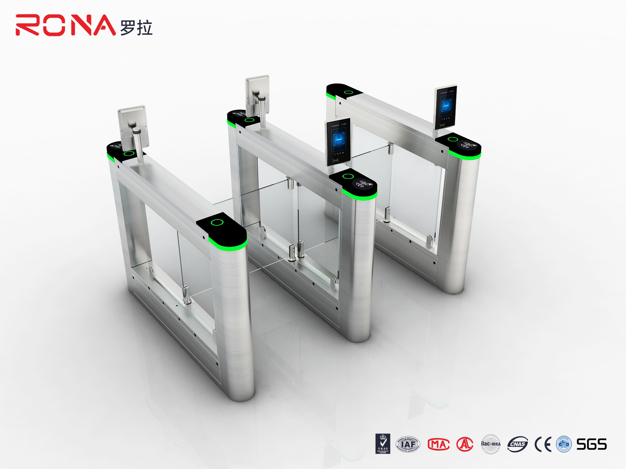 240V Pedestrian Swing Barrier Turnstile Gate For Security Entrance