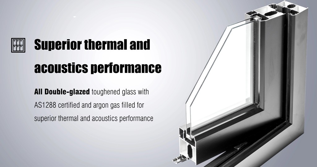 Tinted Glass Anodizing 1.4mm Aluminum Top Hung Window