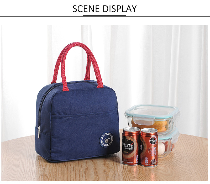 Adult 600D Polyester Aluminium Foil Thermal Tote Lunch Bag