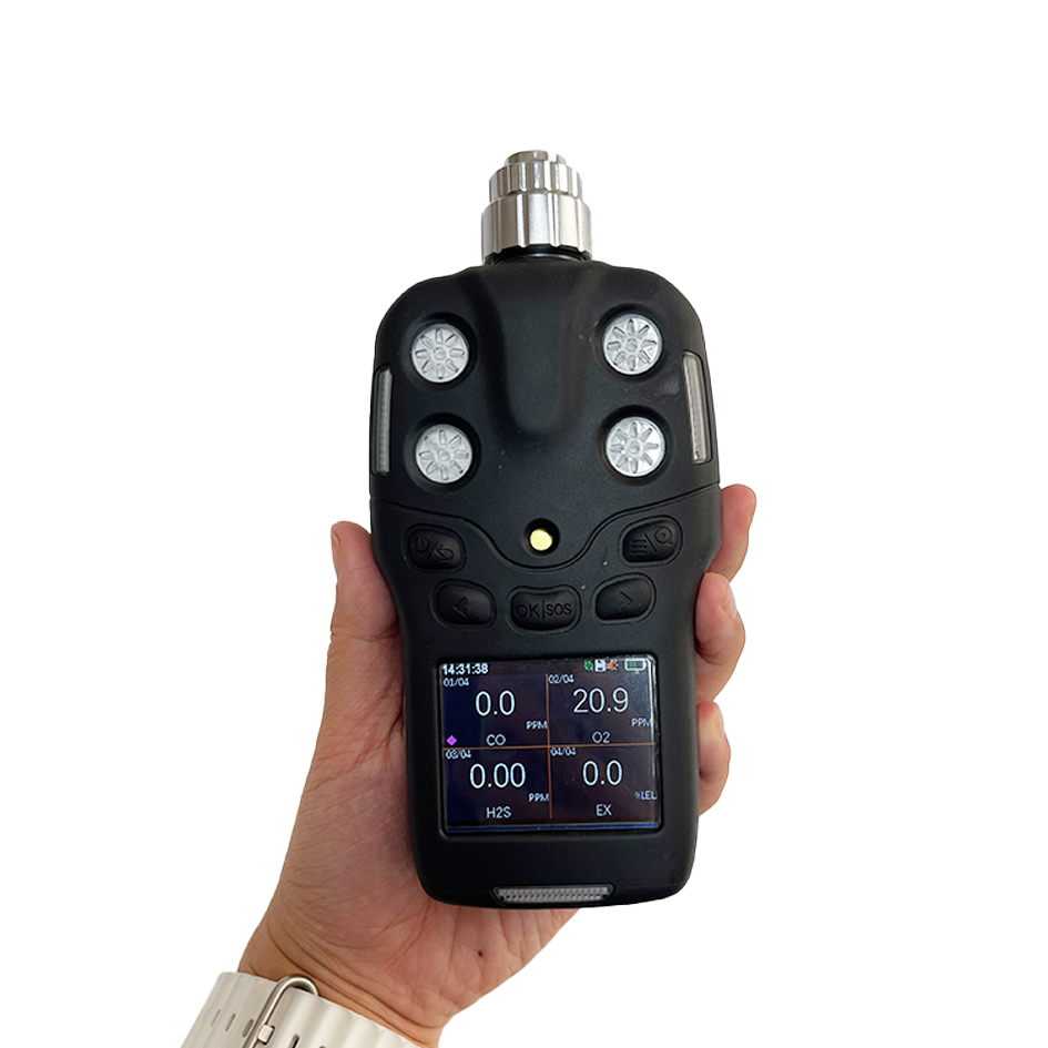 Portable Multi Gas Detector with 2.31 Inch Color LCD Built-in Pump Suction and