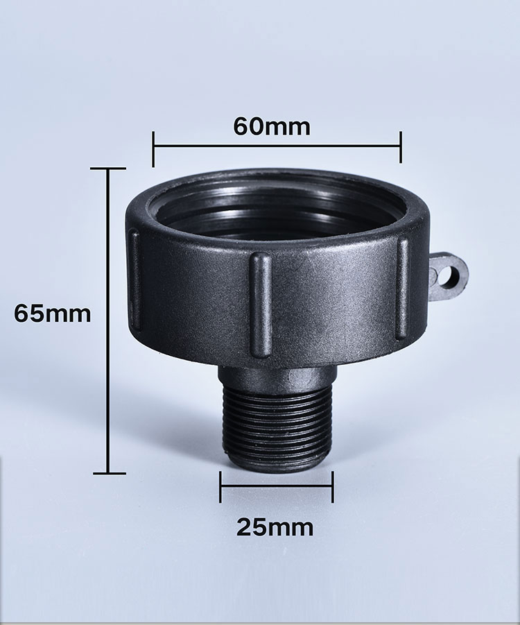 1 Inch Adapter Connector For IBC Tank Valve Fitting and Durable Black Connection