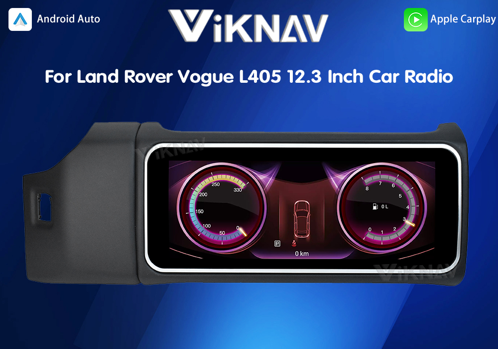 Viknav 12.3 Inch Touch Screen Car Radio For Land Rover Range Rover Vogue L405 2013-2017 Multimedia Player GPS Navigation Head Unit (Black)