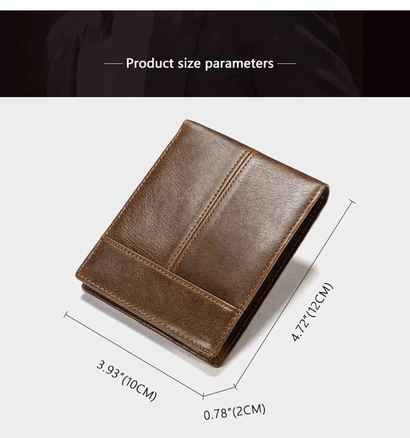 Short Length Genuine Leather Minibook Anti-Theft RFID Card Holder Wallet for OEM ODM