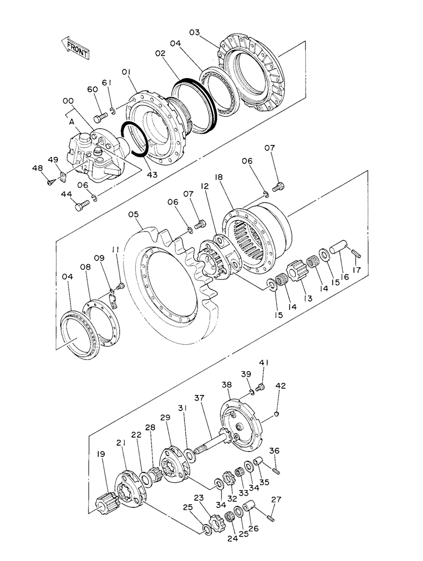 Premium EX100 EX120 Carrier Assembly 2022131/2028644/2021633/3033237 Excavator & Reducer Parts