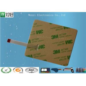 No Tactile PC sand Flat Membrane Switch 3M 467 Carbon ZIF Tail With Red