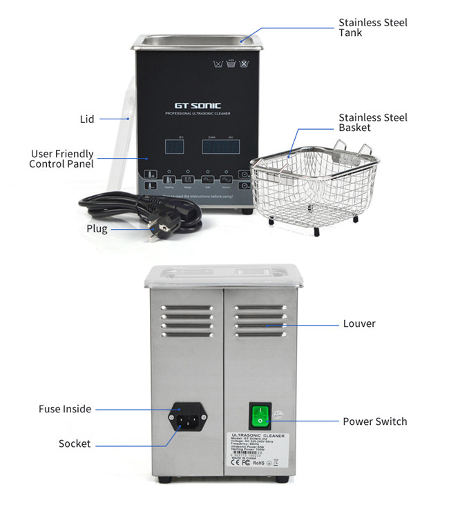 40kHz 50W 2L Ultrasonic Dental Cleaner Digital Ultrasonic Cleaner