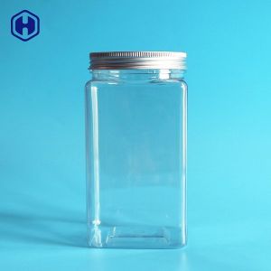 China Thin Wall Square Plastic Food Containers With Aluminium Screw Cap on sale