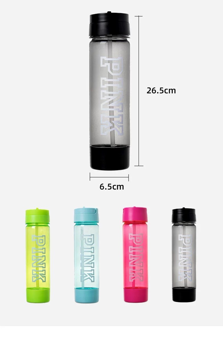 Transparent Sports Water Bottle With Printed Handle Base Silicone Pad Water Bottle