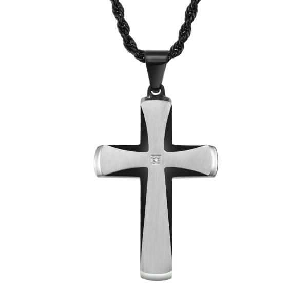 Cross Necklace for Men Stainless Steel Cross Pendant Mens Cross Necklace
