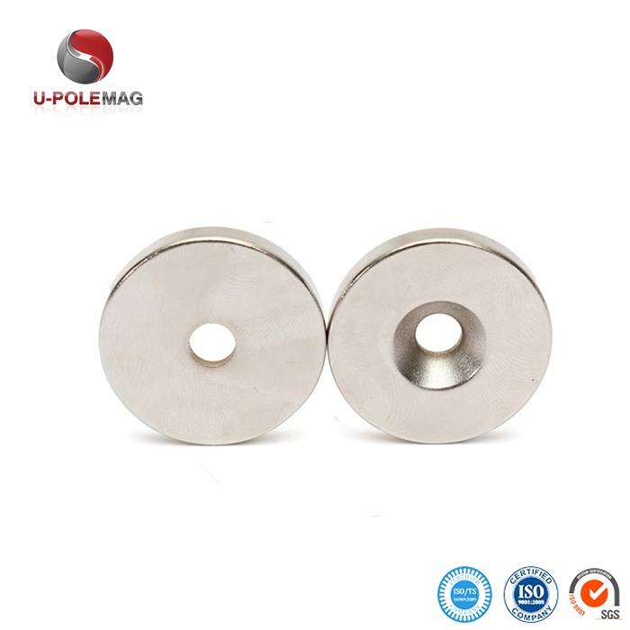 60°C Maximum Working Temperature N52 Neodymium Disc Magnet with M10 Countersunk Hole