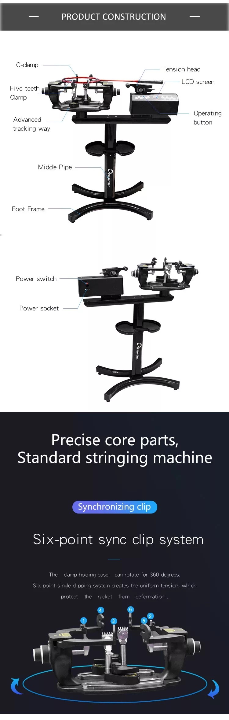 Siboasi Automatic Electronic Badminton Stringing Machine With Full Parts