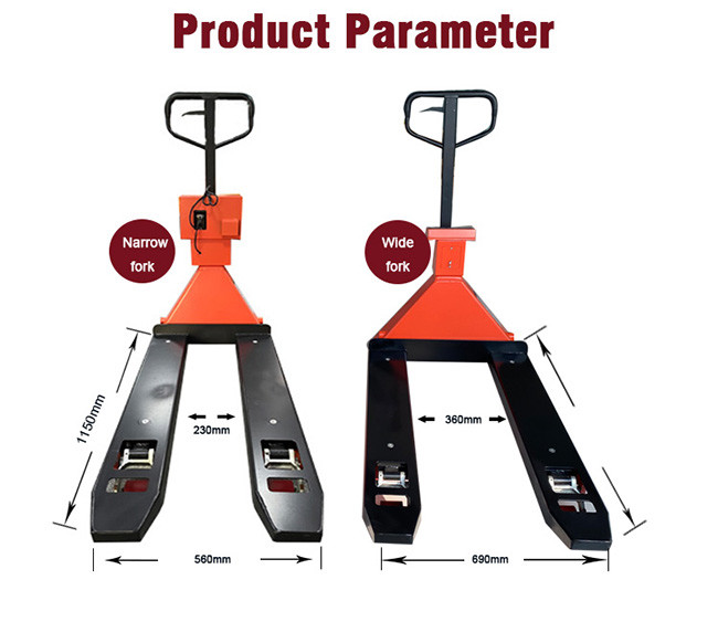 2000Kg Moveable Hand Pallet Truck OEM With Scale