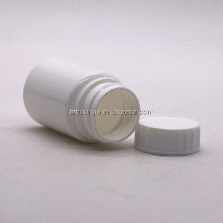 30ml Capacity HDPE Portable White Plastic Pill Tablet Container with Child Safety Cap