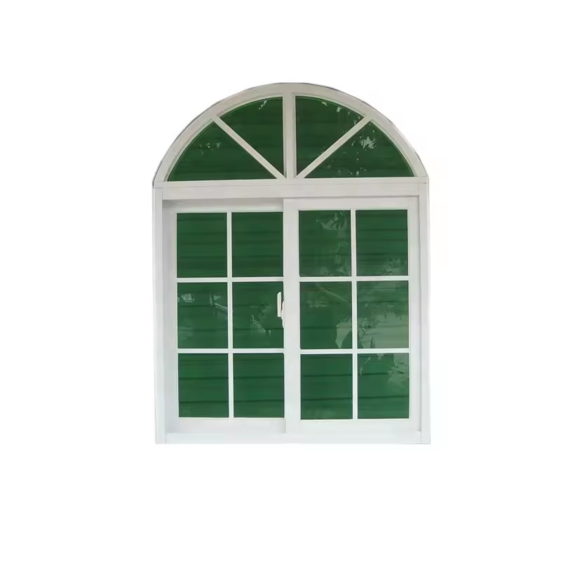 PVC UPVC Double Pane Glass White Vinyl Sliding Window With Grill Mosquito Mesh