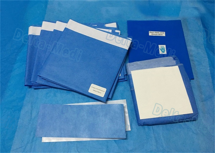 Customized Procedure Packs Good Drape ability With Adhesive Drape And Mayo Cover