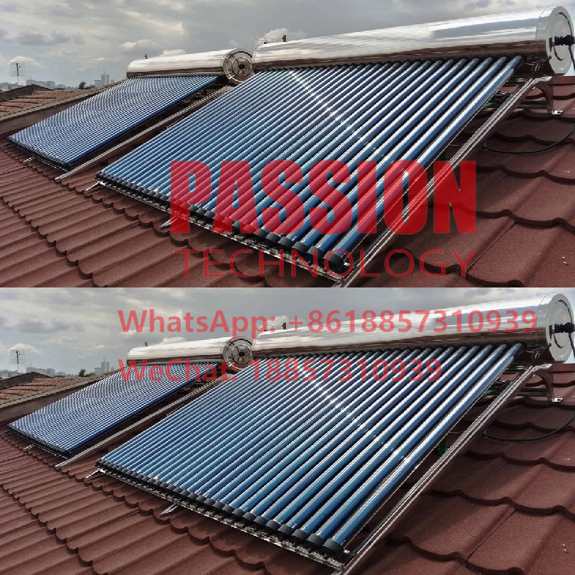 Rooftop Presssure Solar Water Heater 300L Compact Heat Pipe Solar Heating System
