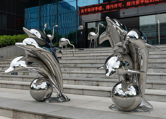 Contemporary Decoration Matt Stainless Steel Bull Sculpture With Size 180cm Length