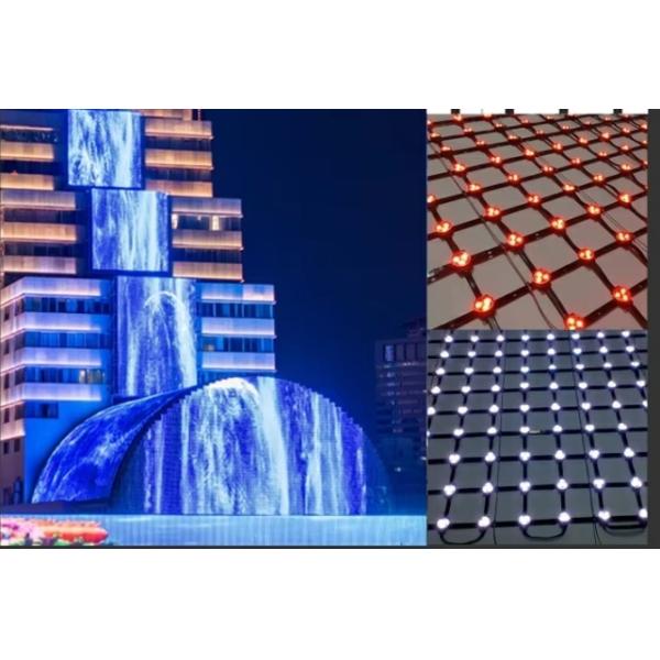 Quality Flexible Led Screen  High Transparency Mesh Led Display Curtain Screen Customized Led Strip Length For Outdoor Advertising for sale