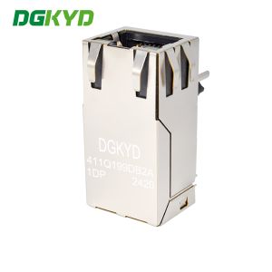 RJ45 computer connector with POE+Gigabit integrated Ethernet filter, light and