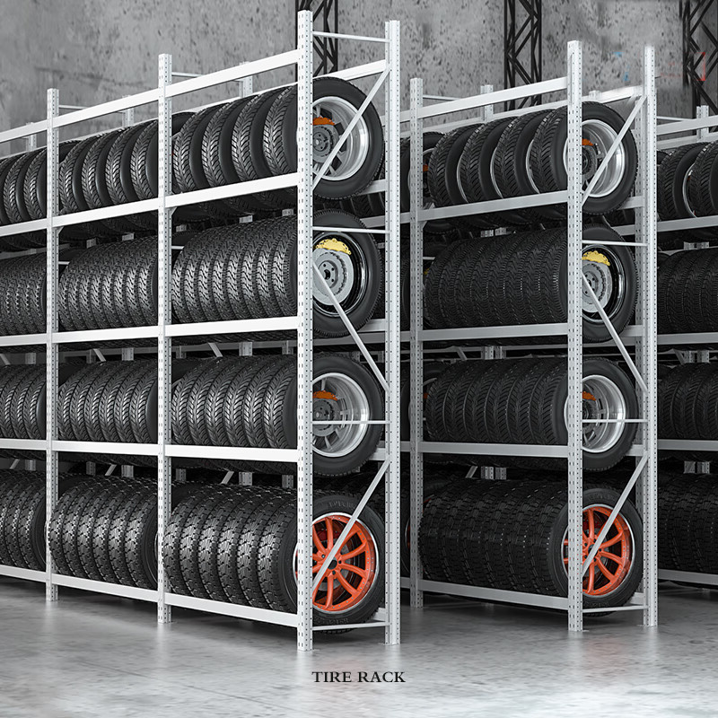 Heavy Duty Stacking Detachable Metal 4 Tire Storage Rack System For Forklift