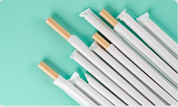 28gsm White Straw Wrapping Paper 38mm 44mm For Packaging Single Straw 
