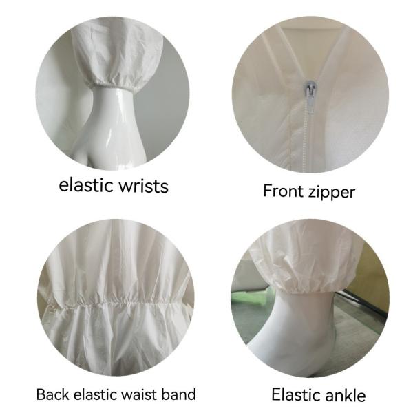Breathable Protective Clothing En1149 Microporous Coveralls With Fully Closed
