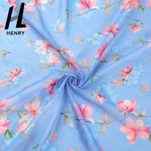 Woven Chiffon Soft Tulle Fabric 100% Polyester Digital Printing