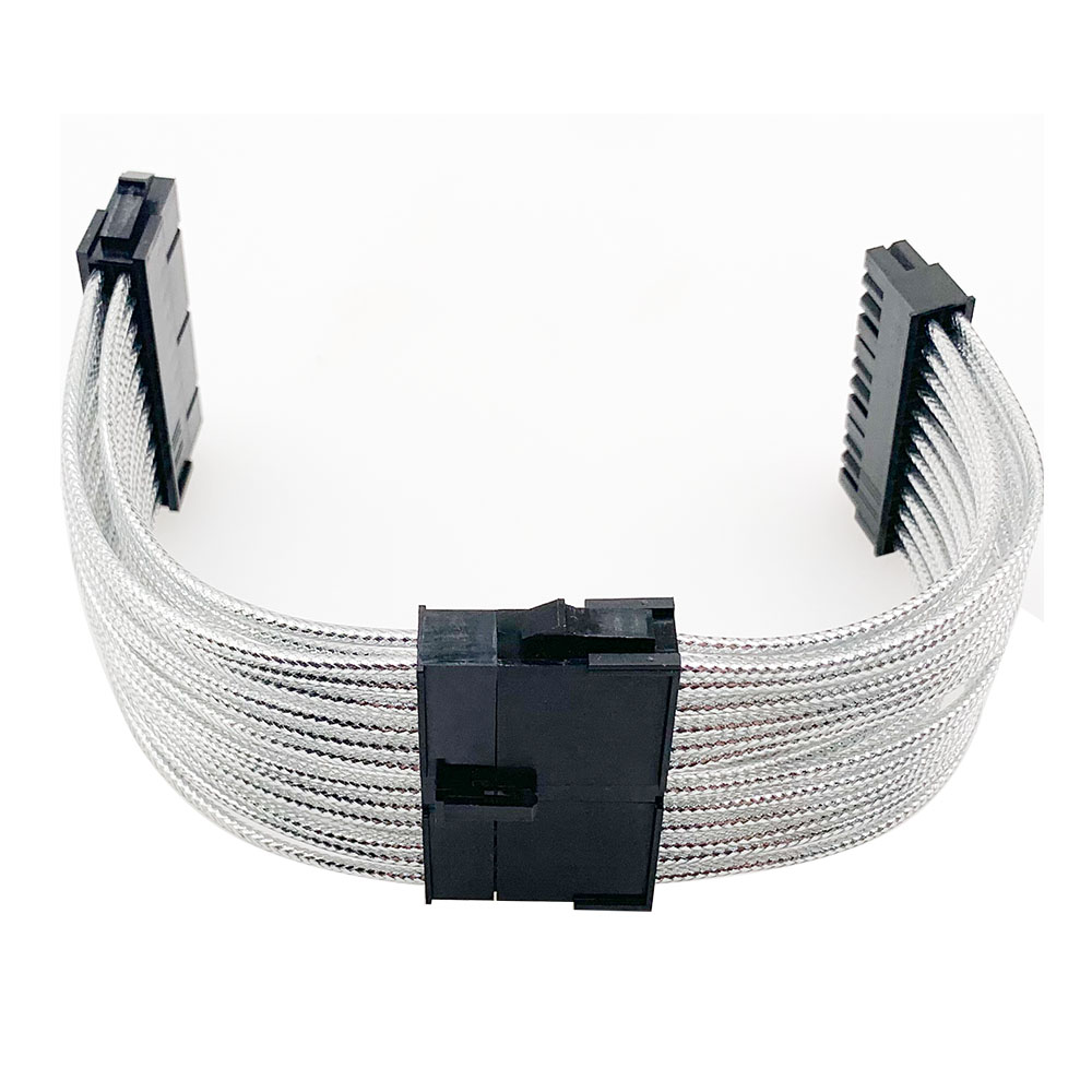 Wire Harness Power Supply Cable 24 pin ATX Male To Female 18AWG for Main Board