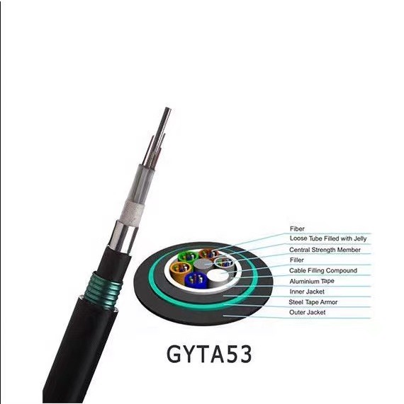 Factory direct sales of GYTA53 single-mode fiber optic cable 4-288 core outdoor armored direct buried fiber optic cable