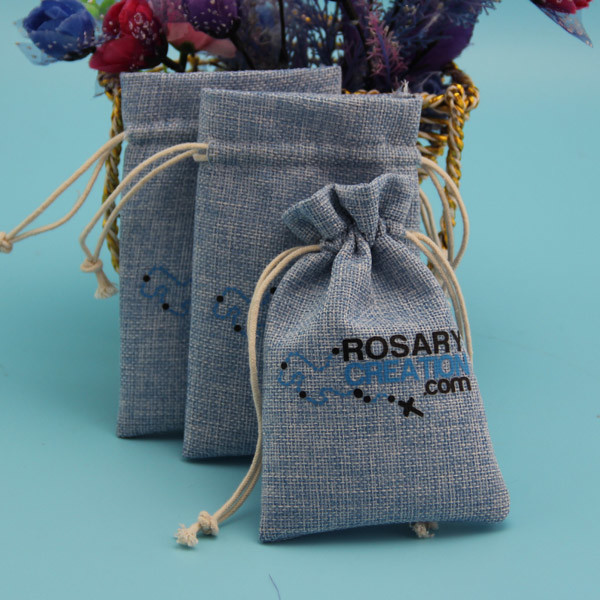 Soft Recyclable Jute Drawstring Bag For Jewelry 10 X 15cm / 12 X 17cm Size